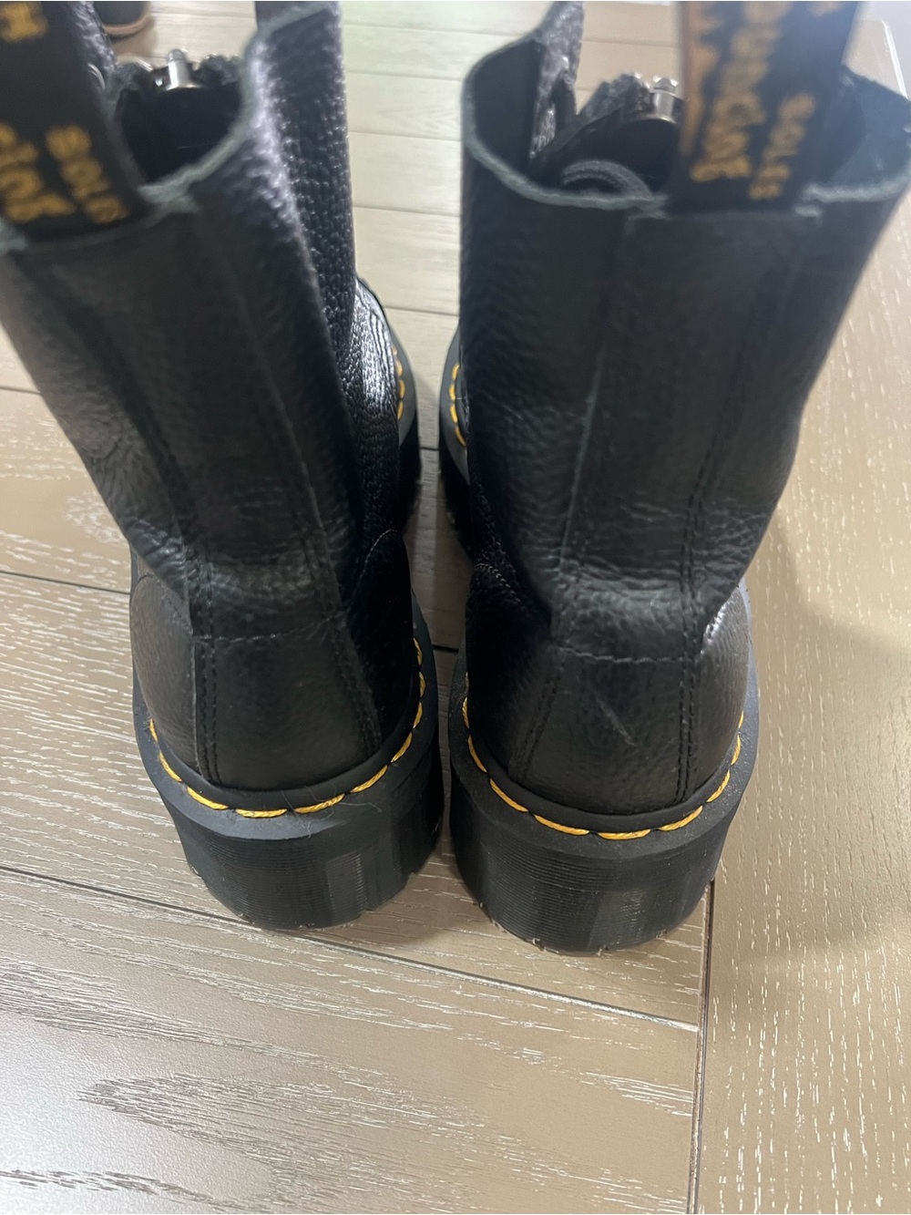 Dr. Martens Black Leather Zip-Front Boots - Picture 2 of 5